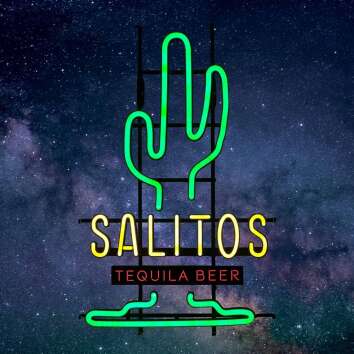 1x Salitos beer LED sign neon cactus 46,5 x 73 x9