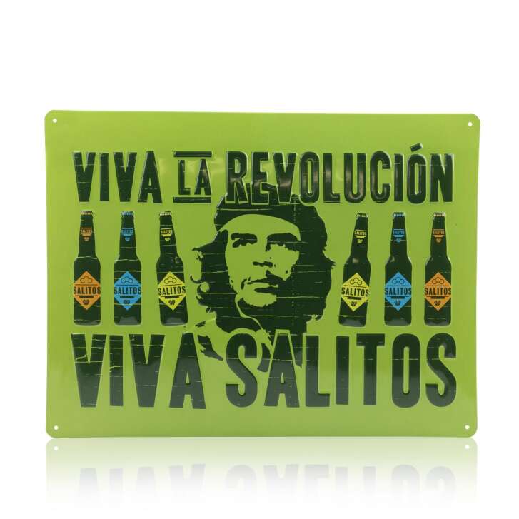1x Salitos beer tin sign Viva La Revolution green 40 x 30