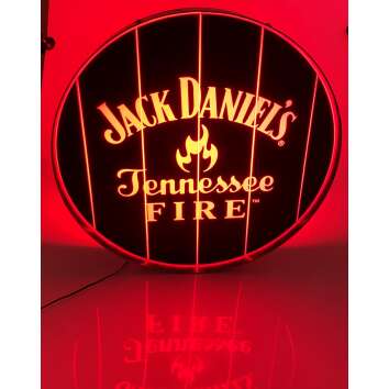 1x Jack Daniels Whiskey LED sign Fire red barrel optics