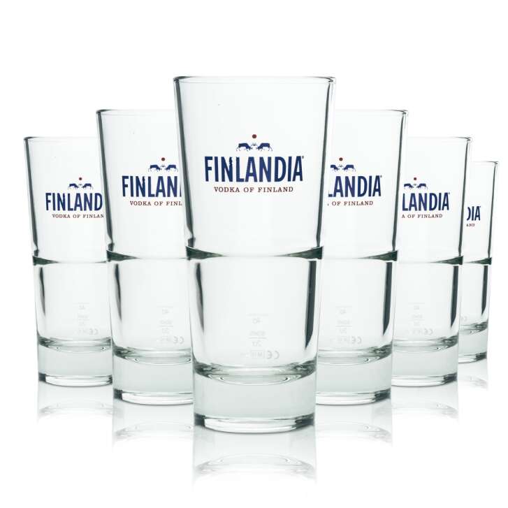 6x Finlandia glass 0.36l long drink cocktail glasses stacking bar gastro pub bar