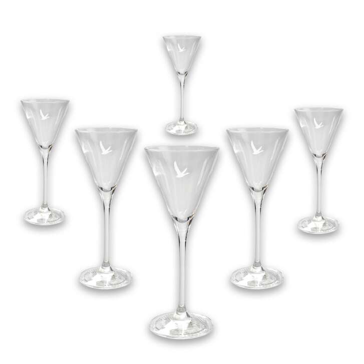 6x Grey Goose Vodka glass Le Fizz ripple base