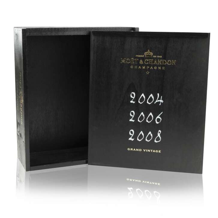 1x Moet Chandon Champagne Wooden Box Black for 3 Bottles 2004 2006 2008