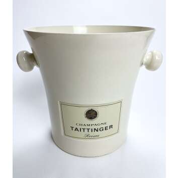 1x Taittinger Champagne cooler metal bucket thin white