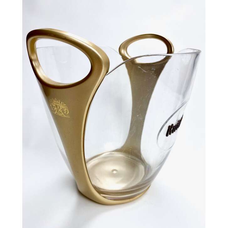1x Ruinart Champagne cooler, single, transparent with gold
