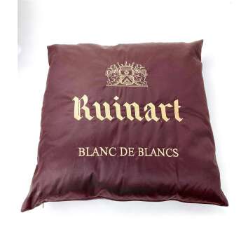 1x Ruinart Champagne cushion Xl brown embroidered 50 x 50