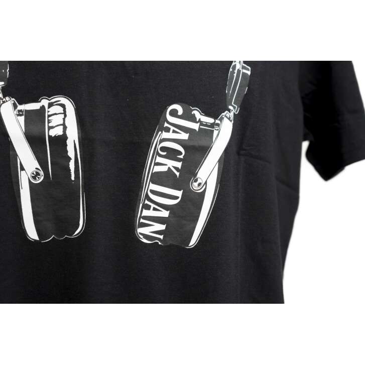 1x Jack Daniels Whiskey T-shirt for men, size L, headphones, old logo