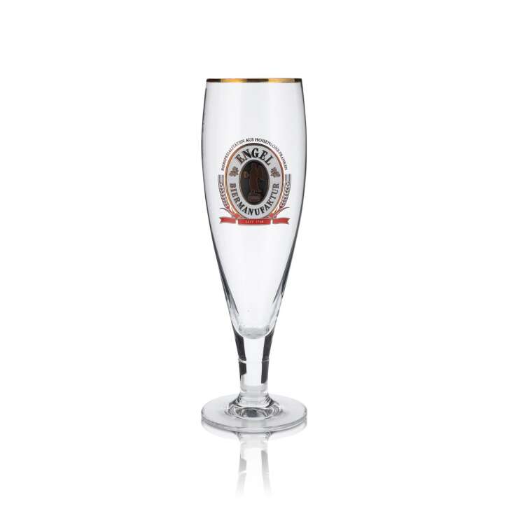 6x Angel Beer Glass 0,3l Exclusive Goblet Glasses Set Gold Rim Brewery Gastro