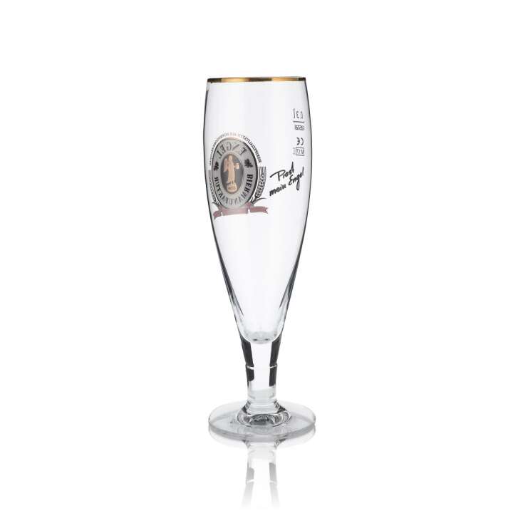 6x Angel Beer Glass 0,3l Exclusive Goblet Glasses Set Gold Rim Brewery Gastro