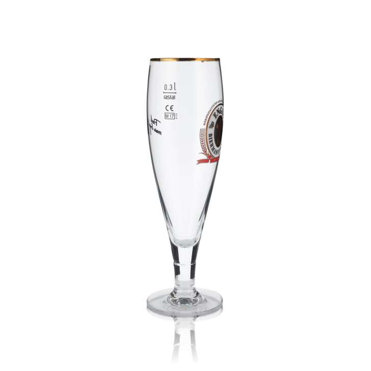 6x Angel Beer Glass 0,3l Exclusive Goblet Glasses Set Gold Rim Brewery Gastro