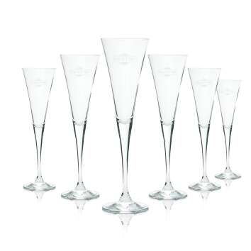 6x Martini glass 0.1l flute goblet stem glasses gastro...