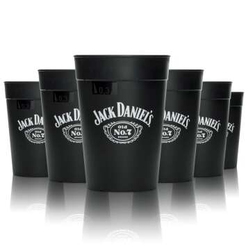 6x Jack Daniels whiskey tumbler black reusable 0.3l