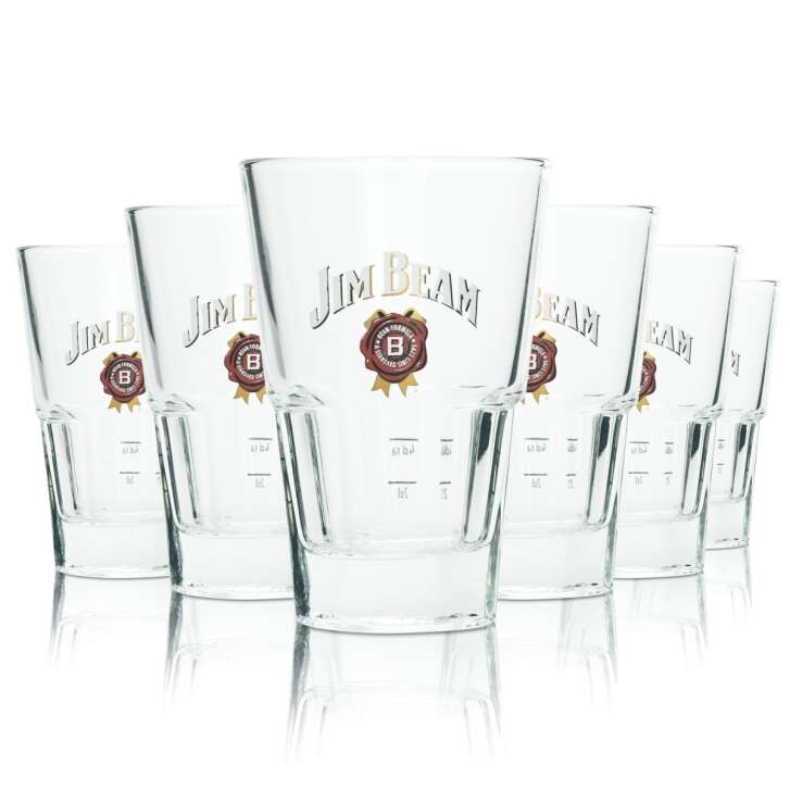 6x Jim Beam glass 0,3l Longdrink Cocktail Crystal Highball Glasses Whiskey Gastro