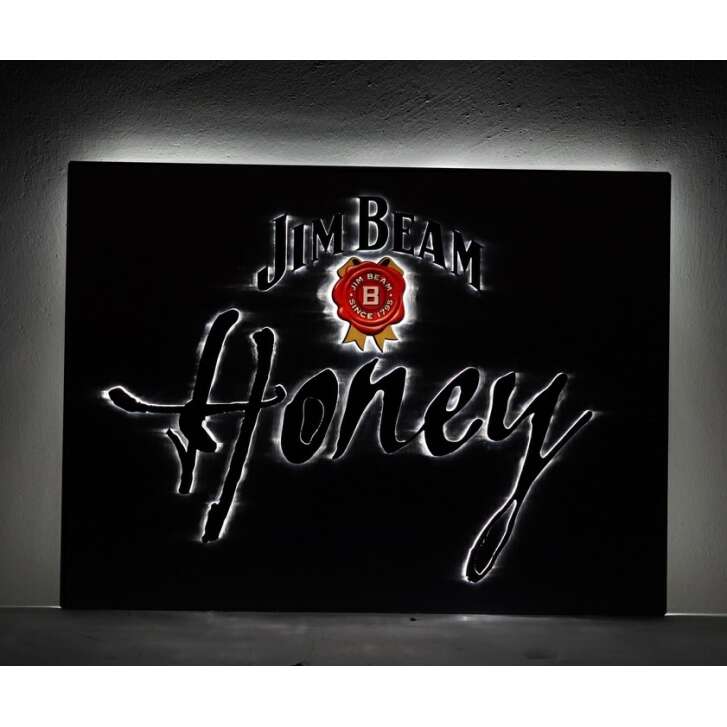 1x Jim Beam Whiskey Honey illuminated sign 50 x 35