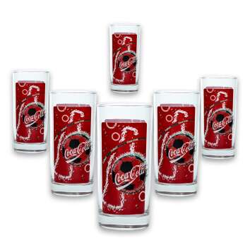 12x Coca Cola soft drinks glass red soccer logo 0,3l