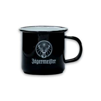 1x Jägermeister liqueur glass metal mug enamel black