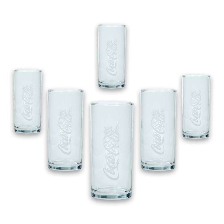 12x Coca Cola Softdrinks Glass 0,4l Longdrink Glass Wave
