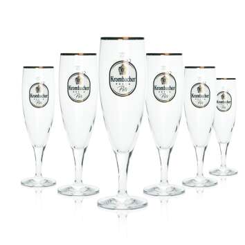 6x Krombacher glass 0.3l goblet tulip pilsner glasses...