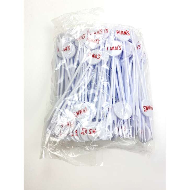 100x Pimms Liqueur Fruit Skewer Plastic White