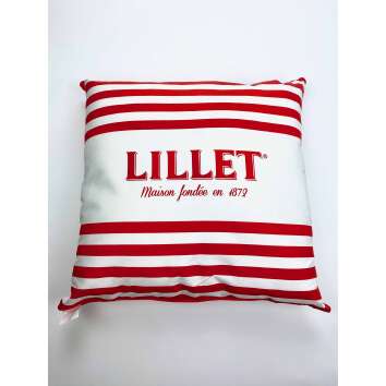 1x Lillet liqueur cushion small approx. 30x30x10cm red/white