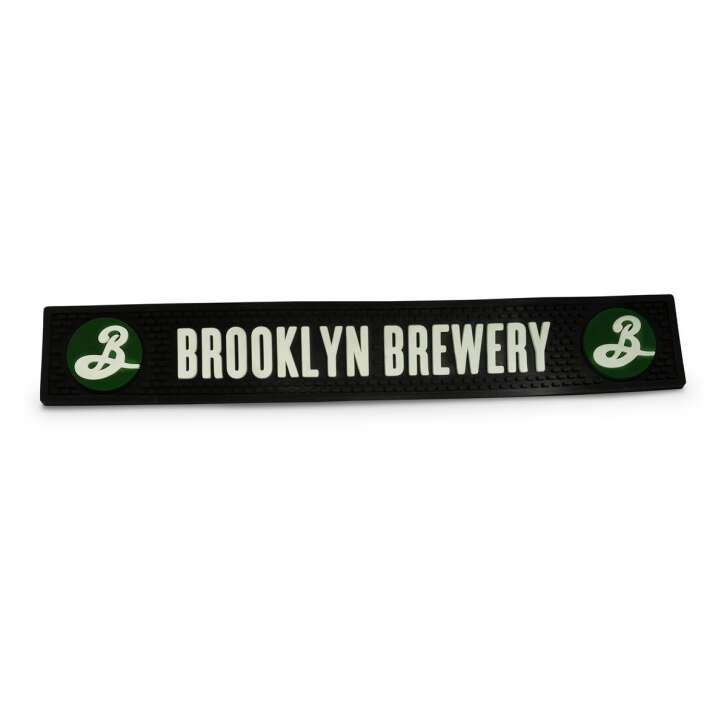 1x Brooklyn Brewery beer bar mat black simple logo 60 x 9.5 cm