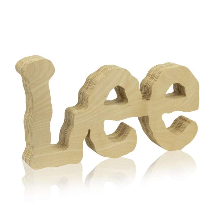 1x Lee Jeans Textiles Advertising Sign Wood "LEE"