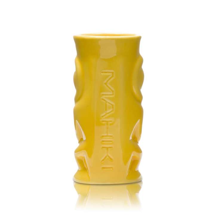 6x Mahiki Rum Glass Mug Yellow