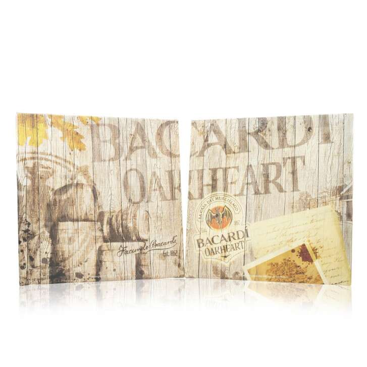 2x Bacardi Rum canvas Oakheart logo