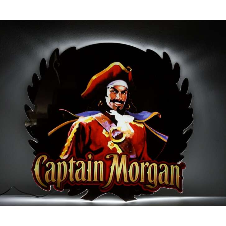 1x Captain Morgan rum neon sign pirate red 57 x 53