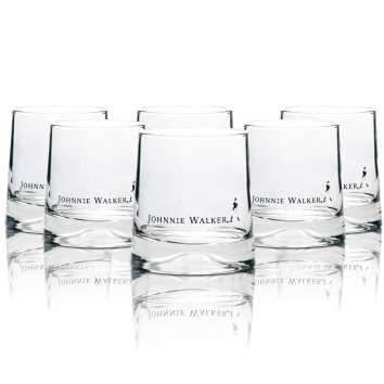 6x Johnnie Walker whiskey glass tumbler old design