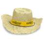 1x Jose Cuervo Tequila straw hat natural with yellow band and hat cord