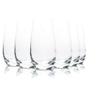 6x Grey Goose vodka glass long drink round base