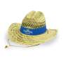 1x Corona beer straw hat natural blue ribbon