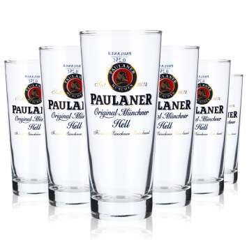 6x Paulaner beer glass 0.25l mug Beer glasses Frankonia...