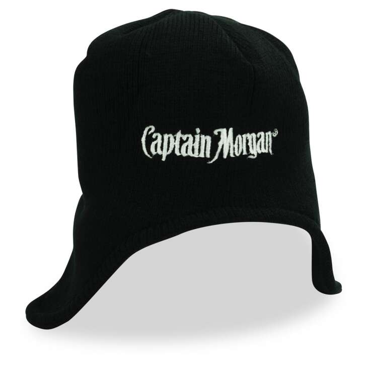 1x Captain Morgan rum hat wool hat with ears black
