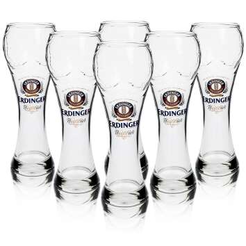 6x Erdinger beer glass 0,5l wheat cup soccer individually...