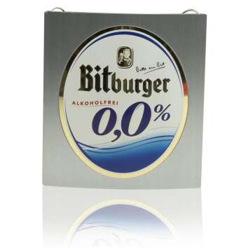 1x Bitburger beer sign tap sign Drive Alkoholfrei with chain