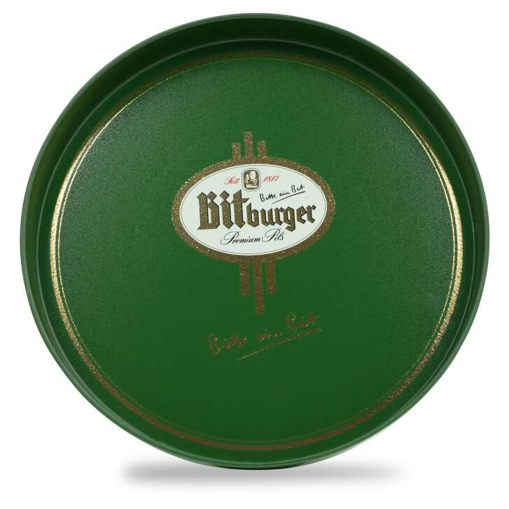 1x Bitburger beer tray green non-slip high edge
