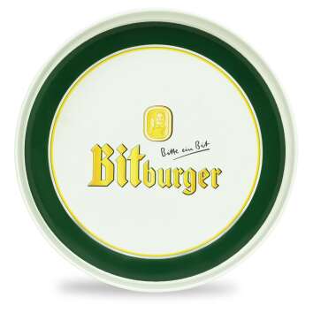 1x Bitburger beer tray white non-slip high edge