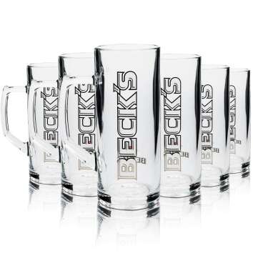 6x Becks beer glass 0,3l mug Donau Sahm