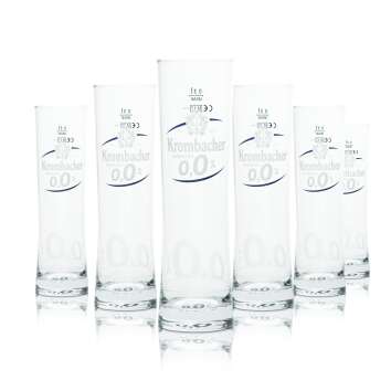 6x Krombacher Glass 0,3l Goblet Stange Cup Glasses 0,0%...