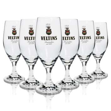 6x Veltins beer glass 0,25l goblet Ritzenhoff