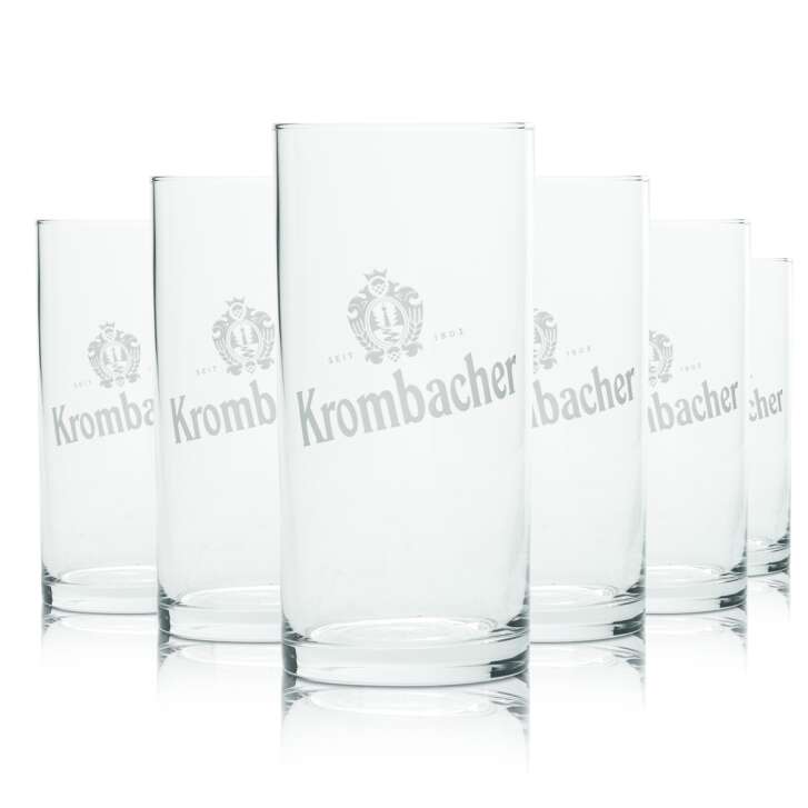 6x Krombacher glass 0,1l Willy tasting glass Pils beer glasses brewery bar