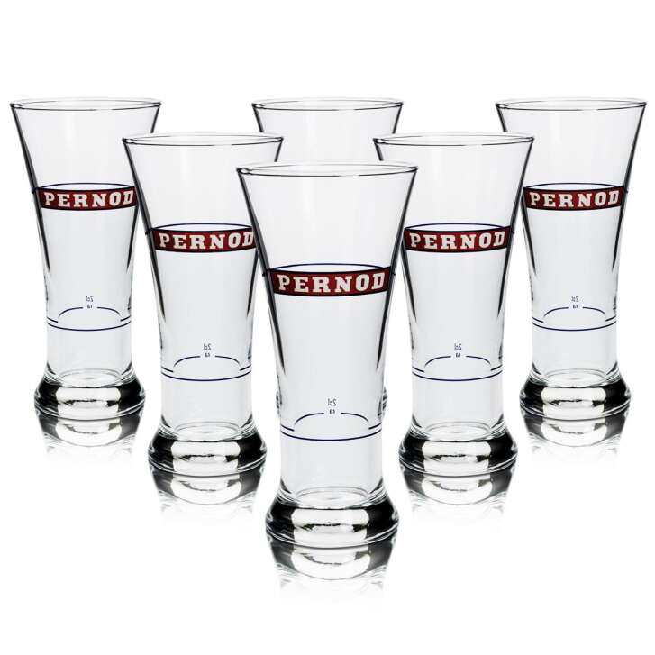 6x Pernod glass 22cl Exclusive V-shaped tumbler