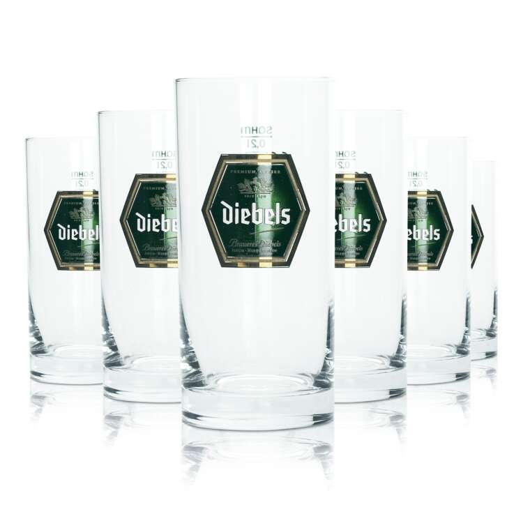 12x Diebels glass 0,2l Altbier mug Stange Pils glasses Gastro pub brewery