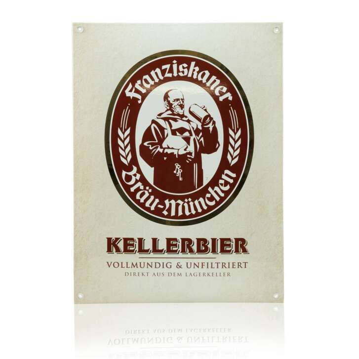 1x Franziskaner beer tin sign cellar beer enamel high quality 30 x 40