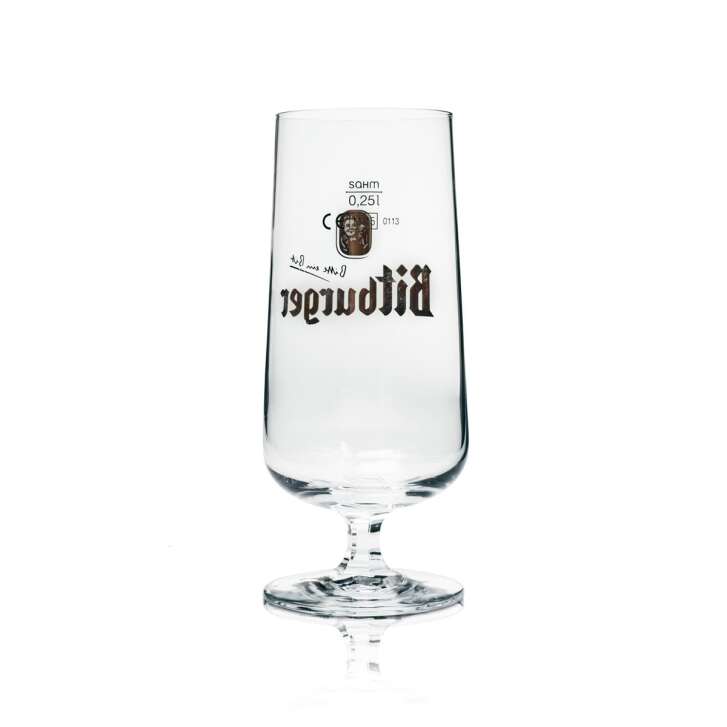 6x Bitburger Glass 0.25l Tulip Beer Pilsner Glasses, Restaurant-Calibrated, Pub, Bar