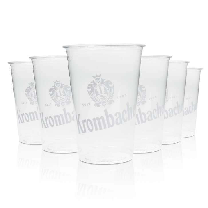 50x Krombacher beer cups 0.2l disposable organic goods