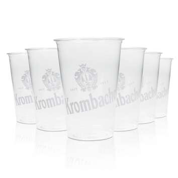 50x Krombacher beer cups 0.2l disposable organic goods