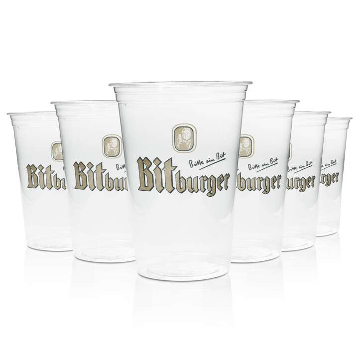 80x Bitburger cups 0.25l plastic disposable beer glasses calibrated organic goods