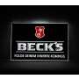1x Becks beer neon sign silver 55x36cm aluminum